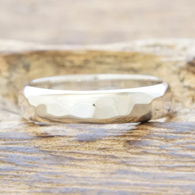 槌目 リング メンズ レディース シルバー 925 指輪 甲丸 タタキ シンプルペアリング カップル 恋人 彼女ハンドメイド ジュエリーシルバーアクセサリー 銀...