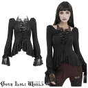 当日発送 即納 【ゴスロリワールド】Devil ホルターネックポエットスリーブ カットソー ゴシック パンク ロック ロリータ ビジュアル系 ヴィジュアル系 V...