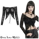 当日発送 即納 【ゴスロリワールド】Devil フロントシャリングオフショルレース カットソー ゴシック パンク ロック ロリータ ビジュアル系 ヴィジュアル系...