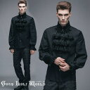 当日発送 即納 SJM126 飾りボタンシャボ付 ブラウス 黒色 ブラック ファッション ゴシック ゴスロリ パンク ロック スチームパンク ビジュアル系 ヴィジュアル系 V系 モード系 地雷系 サブカル コスプレ ライブ ステージ 舞台 仮装 個性的 ハロウィン 衣装