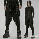 当日発送 即納 WK-525XCM-BK ルーズダメージベルト付サルエル パンツ 黒色 ファッション ゴシック ゴスロリ パンク ロック スチームパンク ビジュアル系 ヴィジュアル系 V系 モード系 地雷系 サブカル コスプレ ライブ ステージ 舞台 仮装 個性的 ハロウィン 衣装