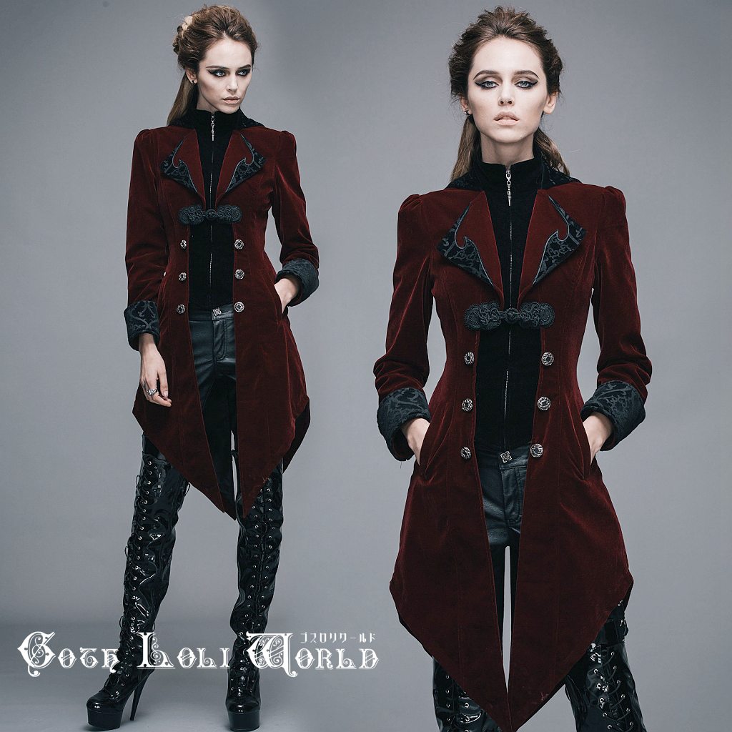 当日発送 即納 CT02002 ゴシック ファッション ダークプリンス風 ジャケット ワインレッド 赤色 レディース スチームパンク ビジュアル系 ヴィジュアル系 V系 サブカル コスプレ 個性的 ライブ衣装 舞台衣装 ステージ衣装 イベント衣装 仮装 ハロウィン 衣装
