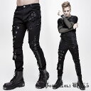 当日発送 即納 PT100 パンクファッション ロックバンド デニム ロングパンツ ゴシック パンク ロック ビジュアル系 ヴィジュアル系 V系 ダーク メンズ...