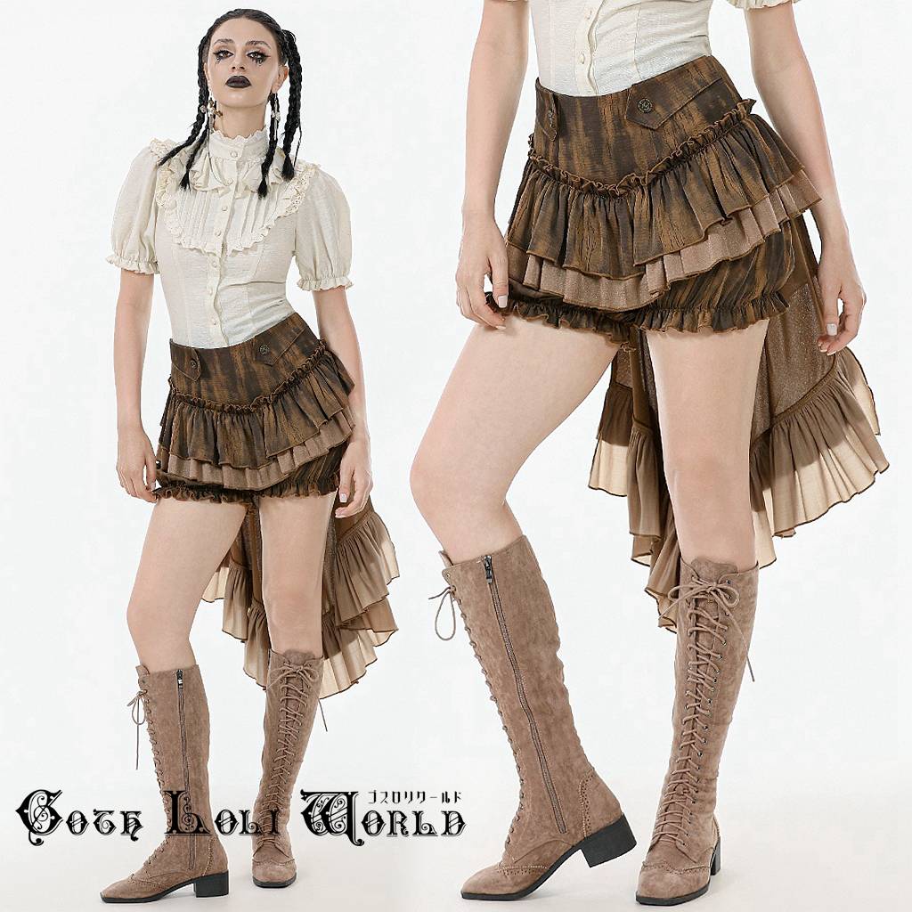当日発送 即納 PW137BN スチームパンク ファッション 地雷系 フィッシュテール ショートパンツ ゴシック ゴスロリ ロリィタ ロリータ ビジュアル系 ヴィジュアル系 地雷系 ライブ衣装 舞台衣装 ステージ衣装 イベント衣装 仮装 ハロウィン 衣装