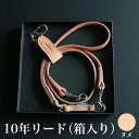 犬用リード 本革 レザー 多頭引き『10年リード』化粧箱、リードストラップ付き(多頭引き用の+wanは 別売りです)
