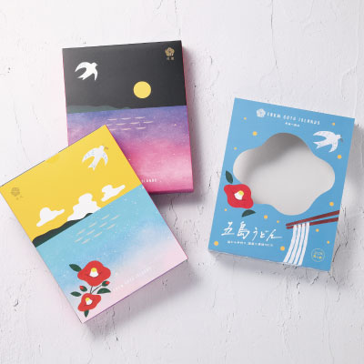 【ポスト投函で送料無料】かわいいパッケージで贈り物に最適 長崎県 五島列島 から 産地直送 うどん 贈答用 ギフトセット　【国産小麦100%使用】 虎屋 の 五島うどん 6人前 （180g×3束） 焼あごスープ6食（7g×6袋） ギフト かわいい ボックス入り