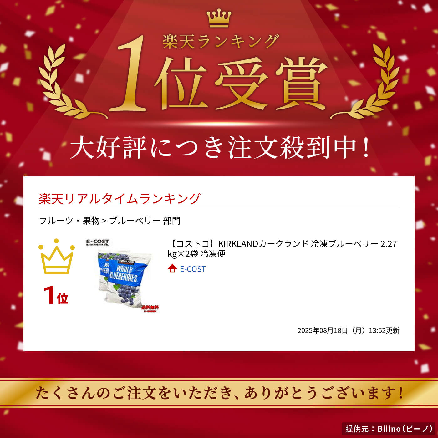 【コストコ】KIRKLANDカークランド 冷凍ブルーベリー 2.27kg×2袋 冷凍便