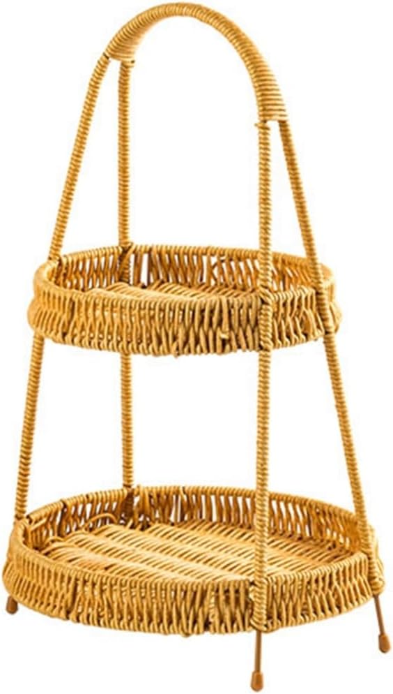 ケーキディスプレイスタンド 樹脂ラタン編み カップケーキスタンド 2段3段 アーチ型 デザートスタンド ケーキ展示用 多層デザートテーブルケーキディスプレイスタンド フルーツ お菓子 果物 長持ち 結