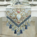 テーブルランナー テーブルセンター 欧風 レトロ ヨーロッパ風 エスニック おしゃれ 刺繍 フリンジ付き 耐久性 軽量 すべり止め 長机用 家庭用 パーティー ...