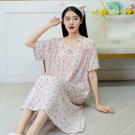 ルームウェア ワンピース ネグリジェ 春夏 パジャマ レディース 半袖 花柄 かわいい 柔らかい 肌に優しい 家着 寝間着 ゆったり 薄手 通気性 吸汗速乾 ナイトウェア カジュアル トラベル お泊り ルームウェア ワンピース ネグリジェ 春夏 パジャマ レディース 半袖 花柄 かわいい 柔らかい 肌に優しい 家着 寝間着 ゆったり 薄手 通気性 吸汗速乾 ナイトウェア カジュアル トラベル お泊り