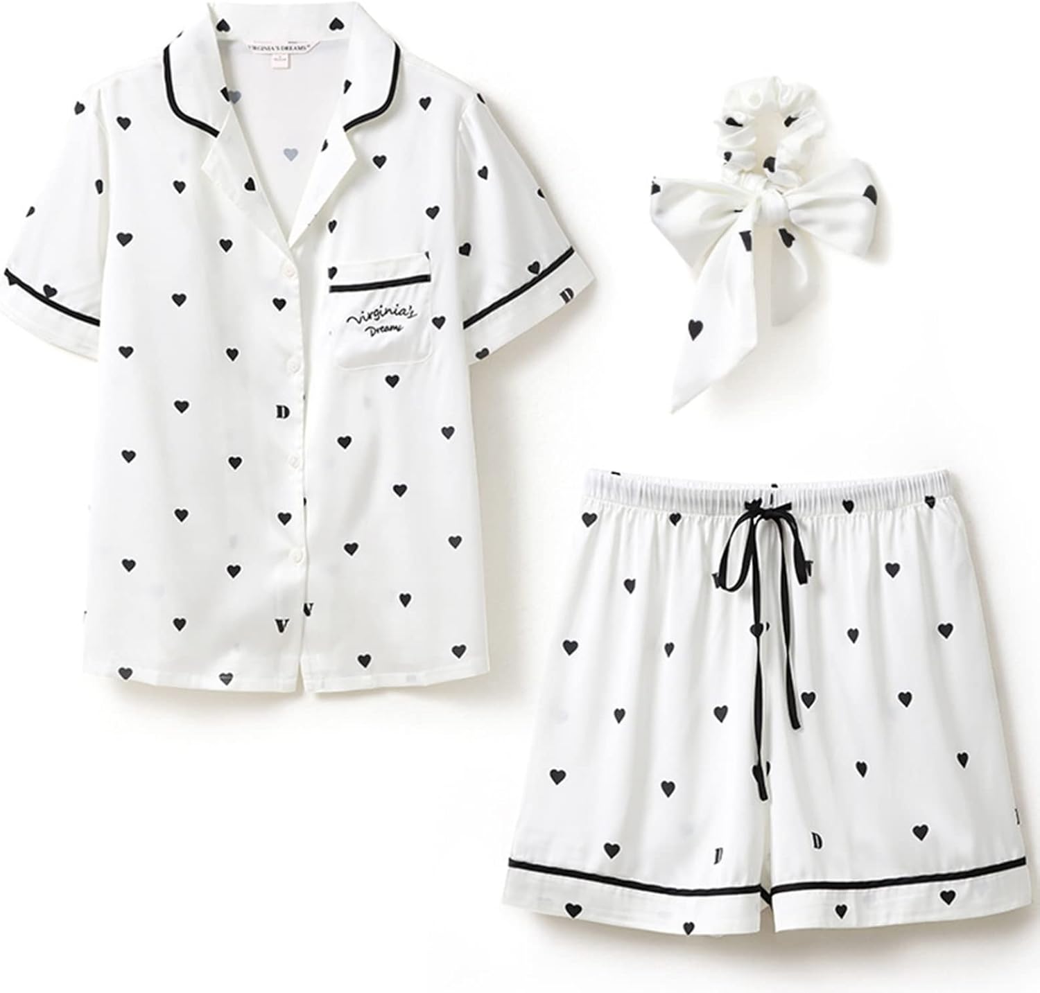 楽天GOTO funny 楽天市場店夏用 パジャマ レディース 半袖 ルームウェア 部屋着 寝巻き 前開き 襟付き 上下セット ショーパン シルク風 滑らか レーヨン 薄手 ひんやり 通気性 吸汗速乾 肌触り 快適 ワイド 可愛い