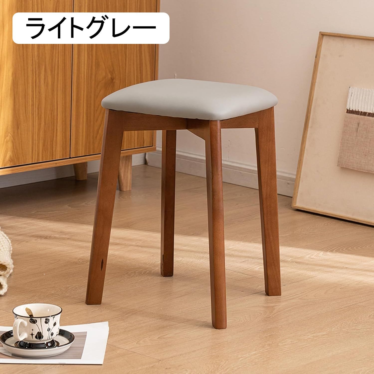 木製 スツール 青 踏み台 SET2 オットマン 小さい 万能台 腰掛け 天然木 無垢木材 花台 ミニスツール 低い 椅子 足置き 客間/リビングルーム/玄関/ベッドルーム適用 耐荷重 北欧 北欧風 [3]
