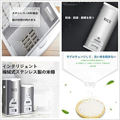 GOTO funny 楽天市場店の米びつ密閉 米びつ ライスバレル 食品容器 虫除け 防湿 米びつ 家庭用貯蔵 ライスボックス ステンレス鋼 スマートライス こめびつ お米保存容器 お米入れ お米ケース 貯蔵タンク キッチン収納 [1｜アングル3
