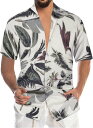 アロハシャツ メンズ 半袖 ヤシの葉 通気性 夏 tシャツ ファッション 猫柄 春服 大きいサイズ 柄シャツ ゆったり チェックシャツ ボタン ポロシャツ 旅行...