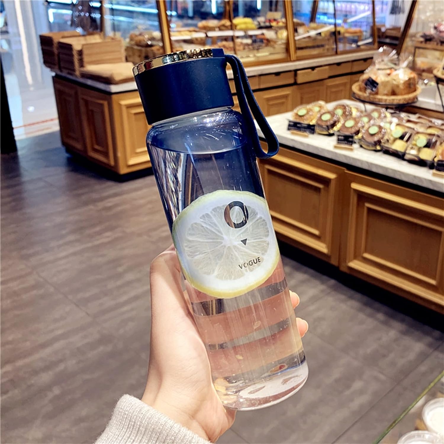 水筒 ガラス スリム クラーデション 400ml クリアボトル ティーボトル 直飲み 水分補給 遠足 旅行 ジム..