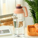 水筒 クリアボトル ストロー 1800ml 1.8L 手提げ付き 蓋付き タンブラー クリア 耐熱ボトル オフィス用 通勤 シンプル 運動用 サイクリング ジョギング ヨガ ケータイ 超軽量 男女兼用