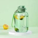 ウォーターボトル 水筒 大容量 tritan BPAフリー 耐?プラスチック ストロー付き 手提げ付き ワンタッチオープントップ クリアボトル 耐衝撃性 洗いや...