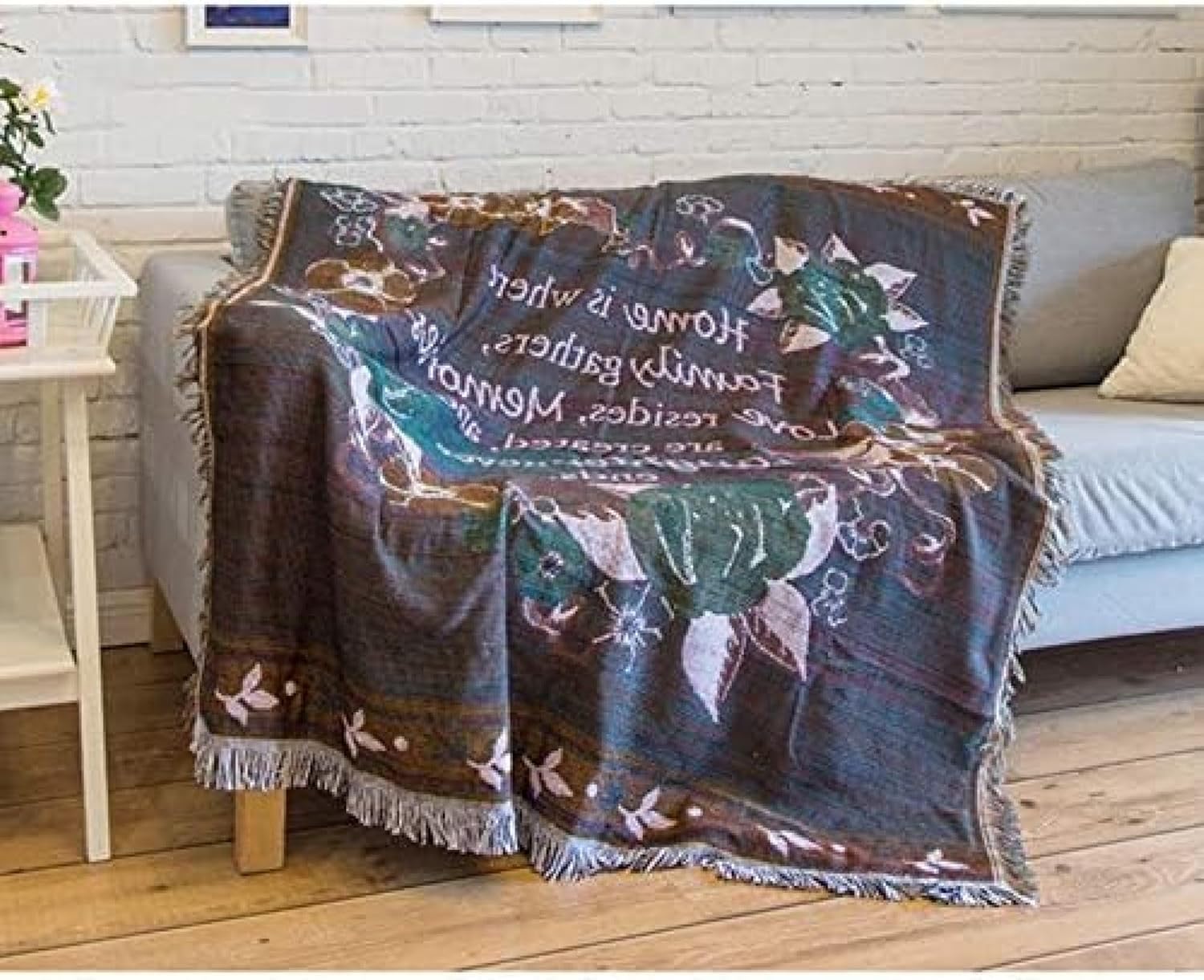 マルチカバー ソファーカバー 長方形 多機能 花柄 ベッドカバー ブランケット 防塵 グリーン 両面使える ベッドカバー おしゃれ 犬猫対策 ラグマット ソファパッド ひざ掛け 清潔簡単 ズレにくい