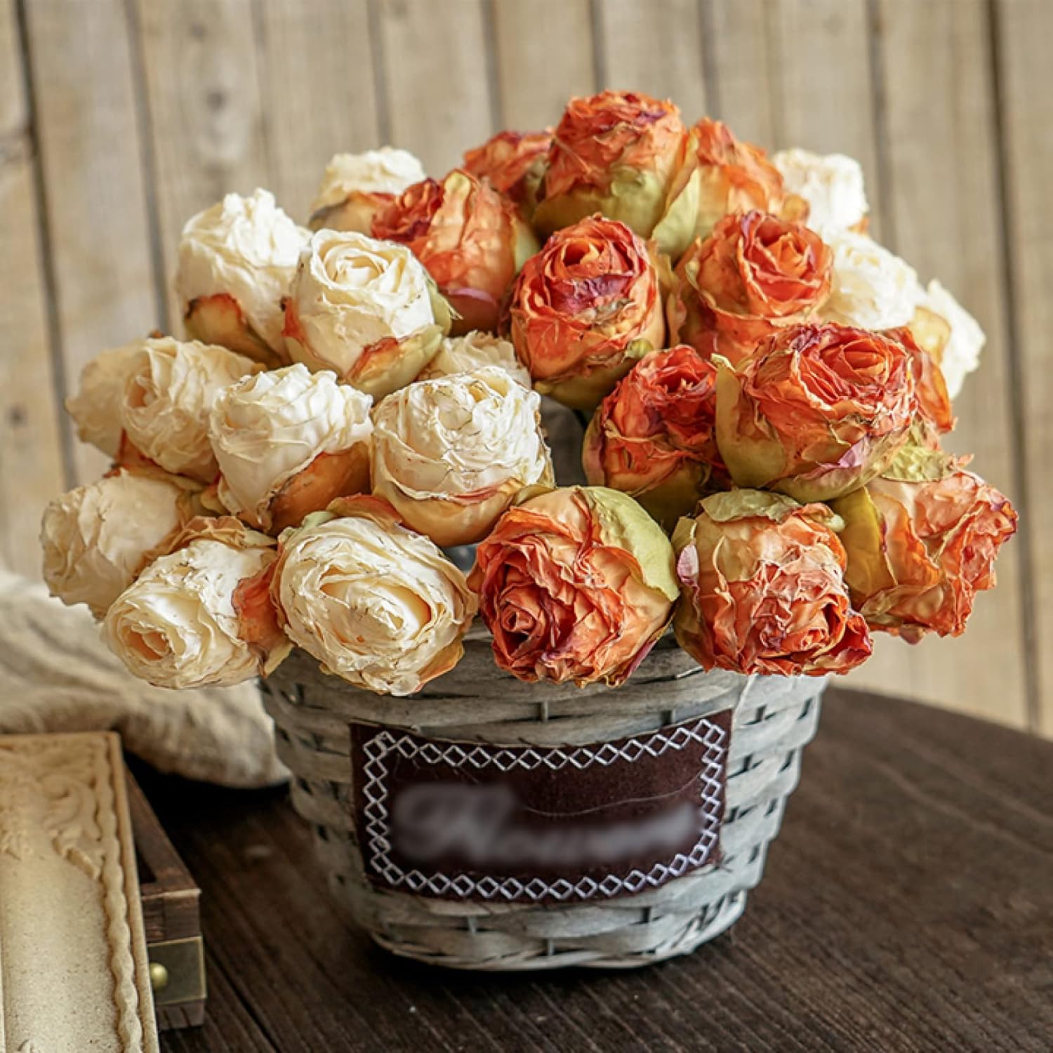 造花 インテリア 鉢植え ギフト バスケット 薔薇 ばら バラ フラワーバスケット 還暦 枯れない花 花かご付き 玄関 トイレ プレゼント 誕生日 母の日 父の日 花籠 お祝い 人工観葉植物