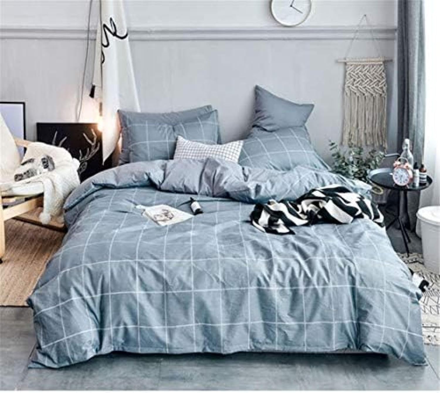 掛けふとんカバー 綿 1.2mファスナー付き カバーセット コットン ボックスシーツ 抗菌 防ダニ