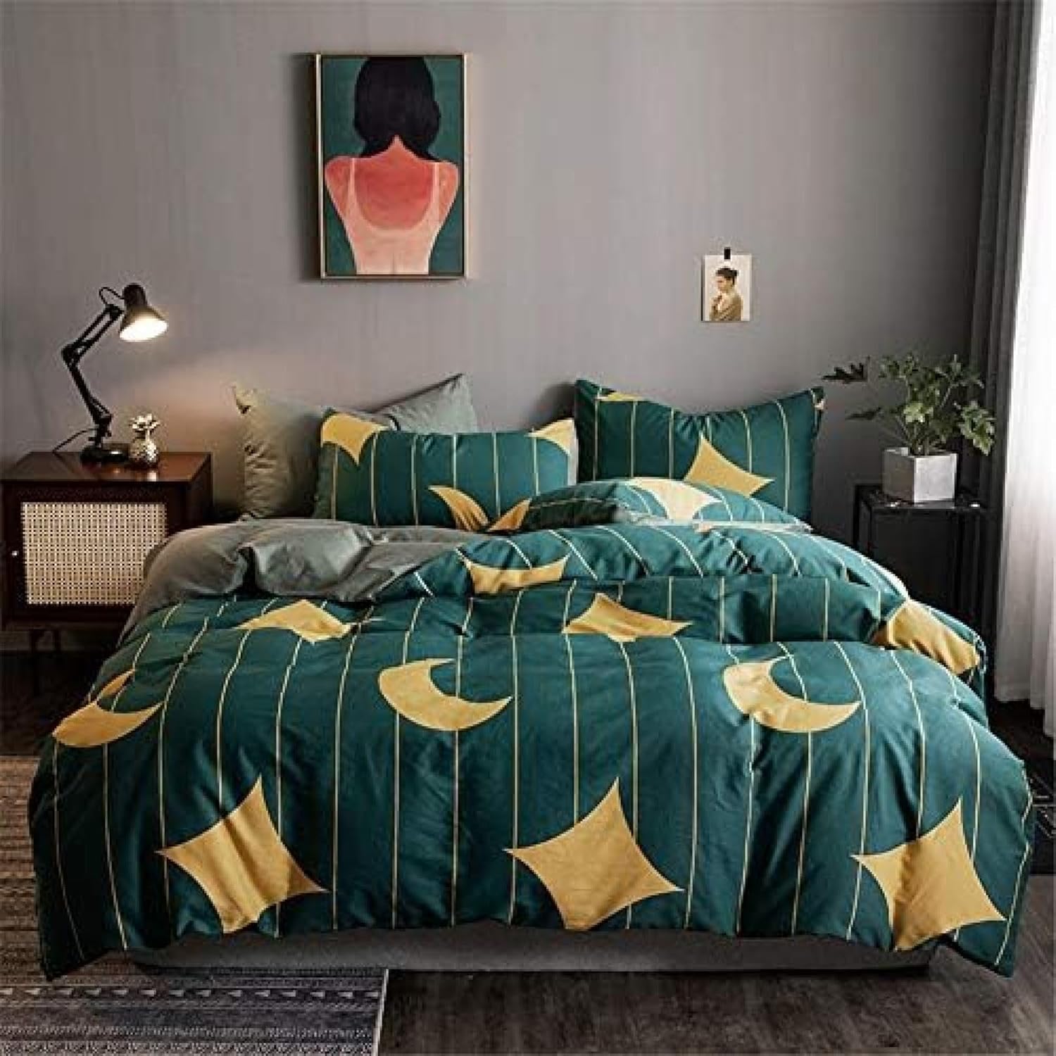 寝具カバーセット おしゃれ 星柄 ボックスシーツ 柔らかい シーツ 枕カバーセット ふわふわ boxシーツ ..