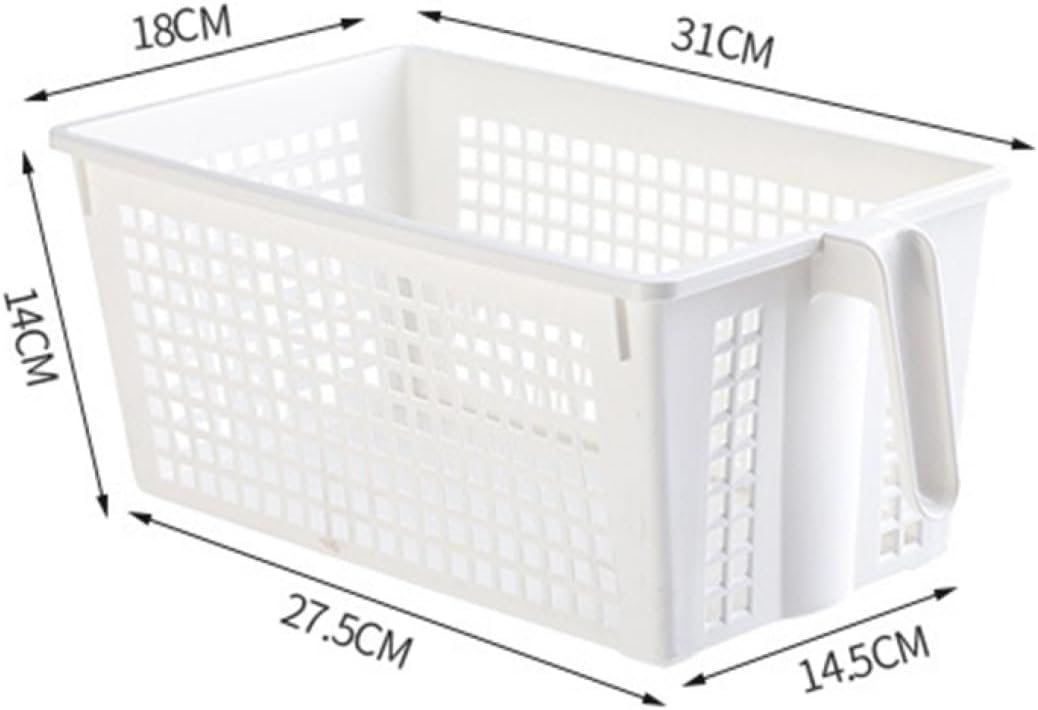キッチン収納ケース ストックハンドルバスケット 幅19.5cm 収納ボックス 整理ケース ホワイト 収納ケース キッチン M*1 収納 大容量 収納用品 戸棚収納 収納ストッカー キッチンストッカー [3]