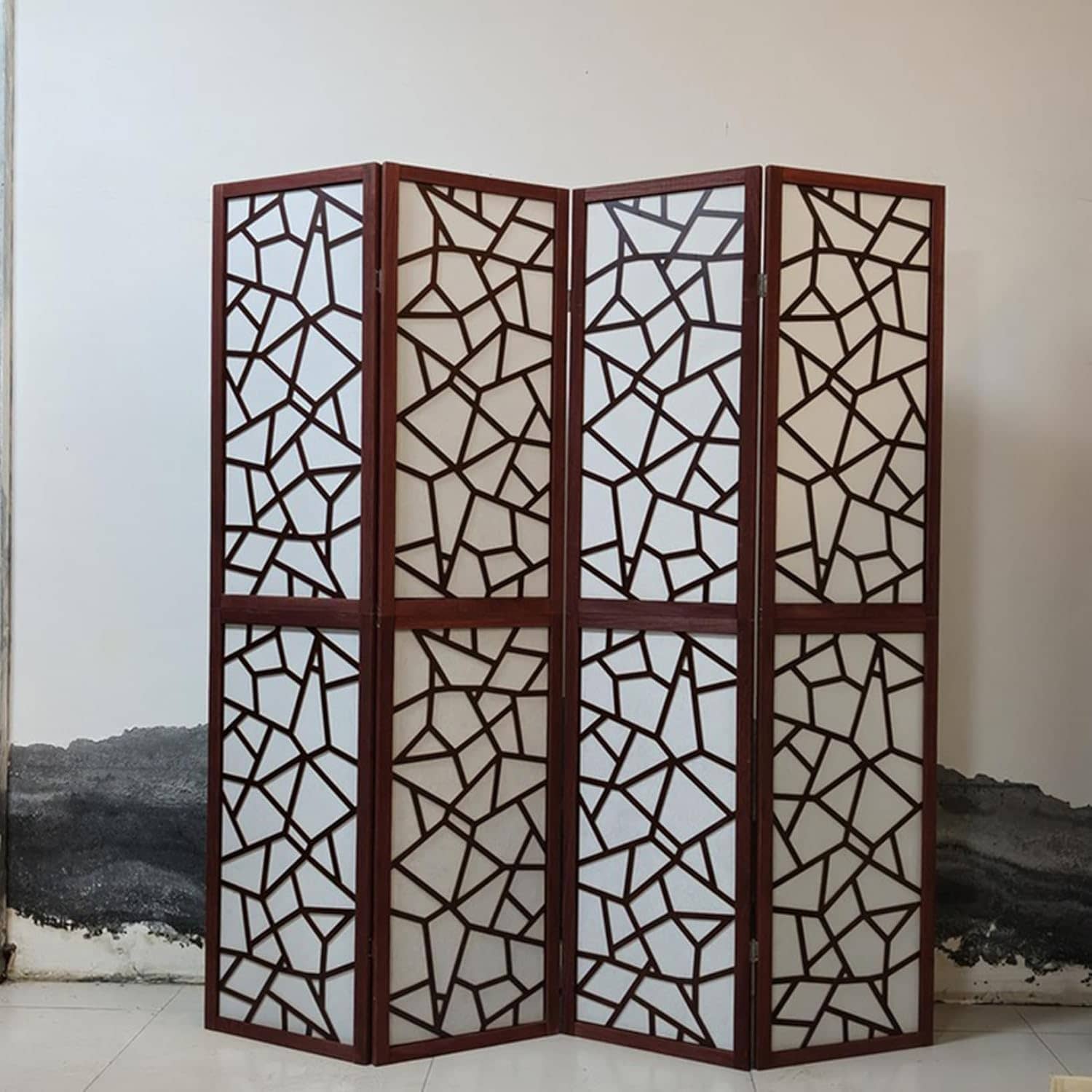 衝立 屏風 180*45*4 パーテーション 和風 ハイタイプ 4連 高さ170/180cm パーティション ついたて 折りたたみ 間仕切り 目隠し 風よけ インテリアリビング 仕切り 天然木 タイプ