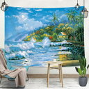 購入15%-30%OFF 太陽 海 砂浜 75*100cm 朝日 ココナツの木 雲 海タペストリー 渓流柄壁掛けタペストリー タペストリー 自然風景布ポスター ...
