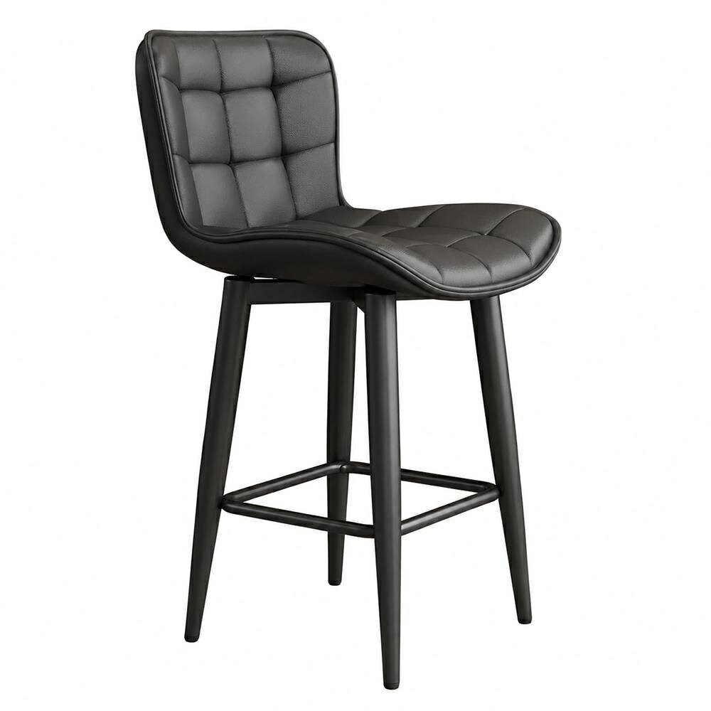 Stand Chairs - カウンターチェア バーチェア 回転式 ハイスツール 背もたれ付き おしゃれ モダン ダイニングチェア 椅子 合成皮革 クッション キッチンカウンター 座り心地良い カフェ風 1脚 インテリア 座面高6