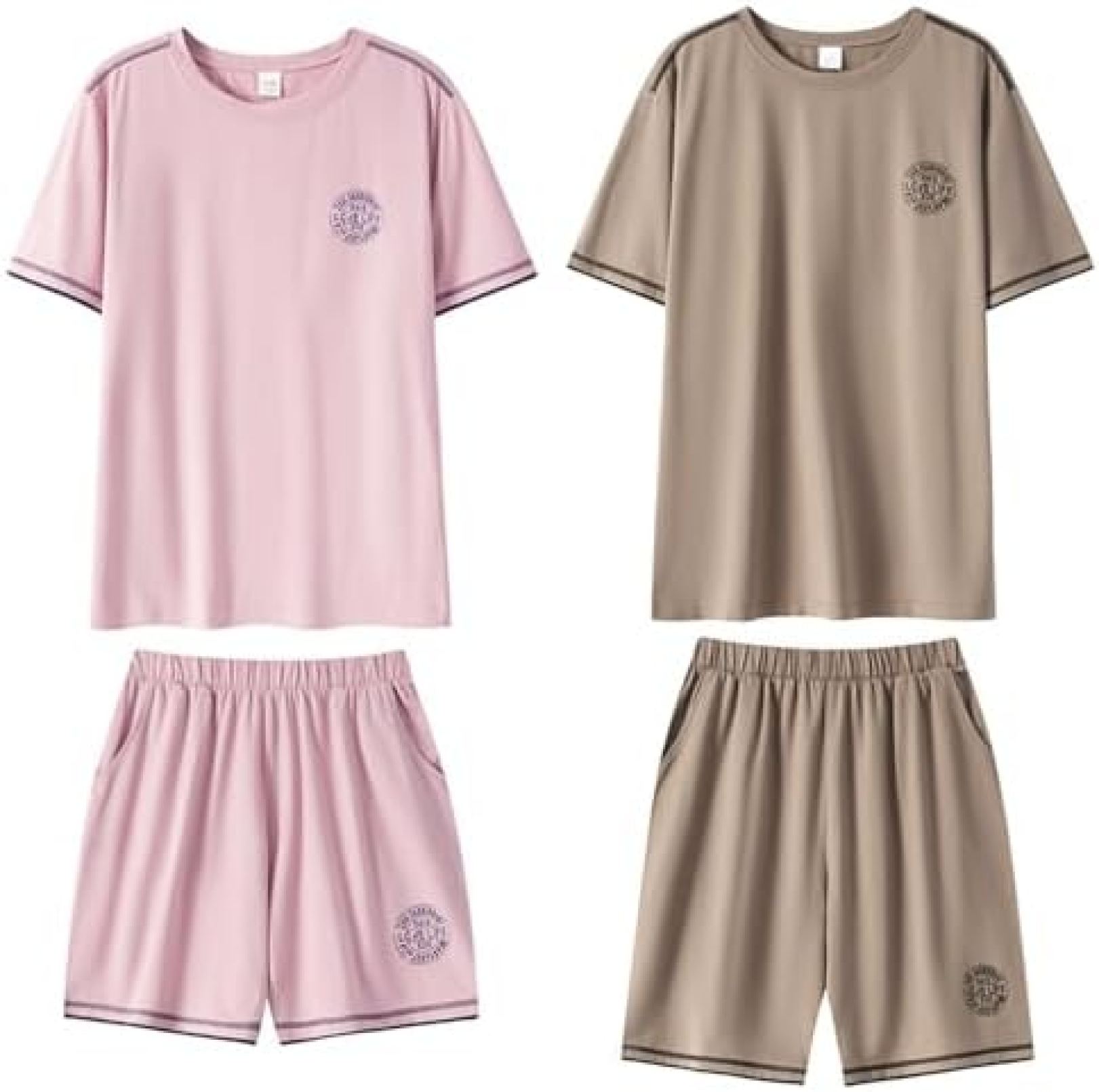 夏 Tシャツ パジャマ 半袖 ルームウェア ペア 寝巻き 二点セット 大きいサイズ ハーフパンツ レディース メンズ 短パン シン