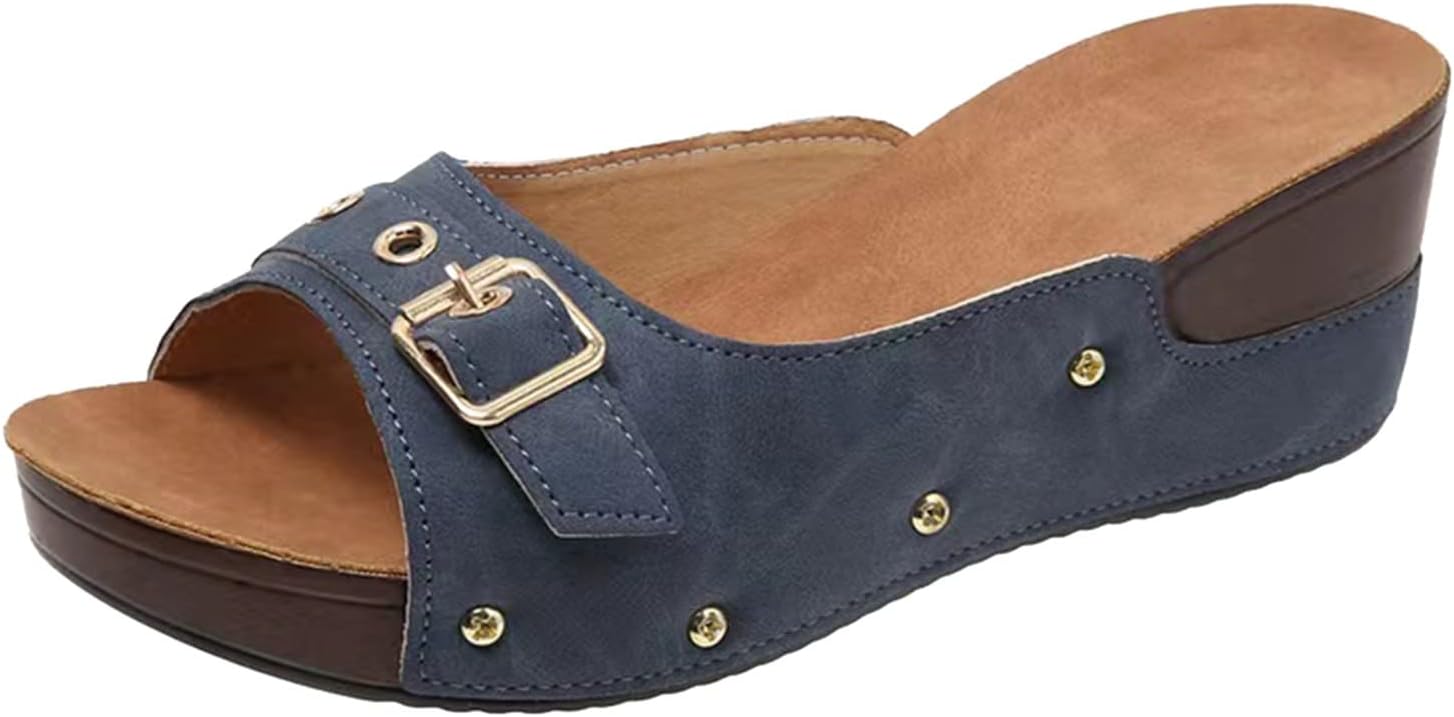 厚底サンダル レディース ウェッジソール ミュール スリッパ 黒 白 オープントゥ ヒール 白 黒 カジュ..