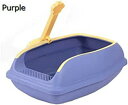 購入15%-30%OFF 猫用トイレ本体 オープン子猫用トイレ ペット用トイレシャベル付き 半閉鎖型猫用トイレ ハイサイド付き (色 : Purple Size : 38x23x15cm)