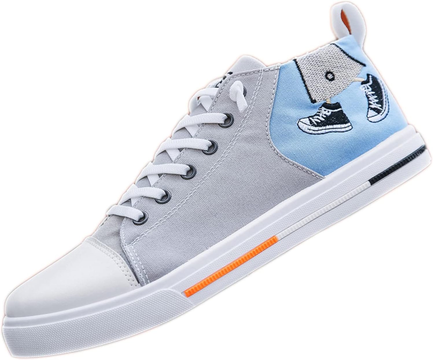 カジュアル ローカット スニーカー 靴 メンズ 夏 通気性 キャンバス スケートボードシューズ レースア..