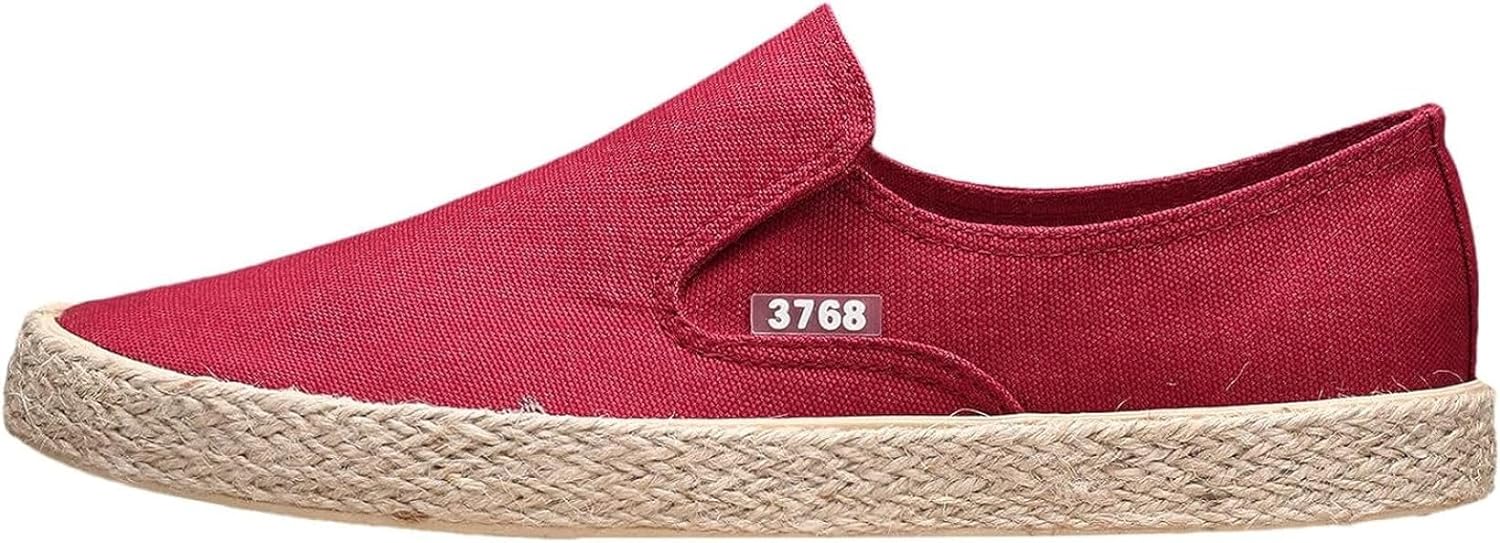 スリッポン メンズ キャンバス フラット デッキシューズ シンプル スニーカー ローカット 通気性 ロー..