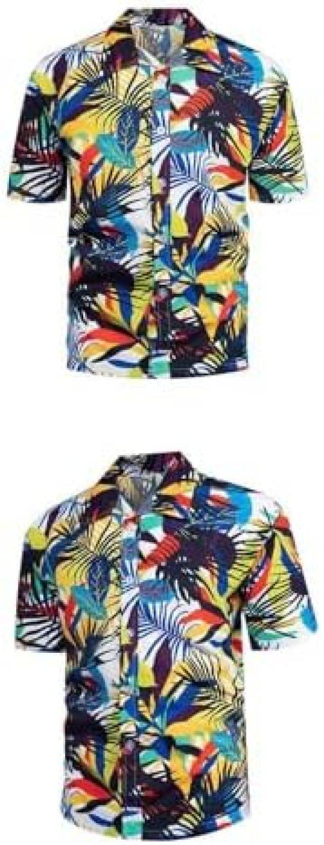 アロハシャツ メンズ 総柄 ボタニカル 植物柄 夏用 ビーチシャツ 半袖 ハワイアン 日焼け防止 薄手 かっこいい 通気性 アウタ