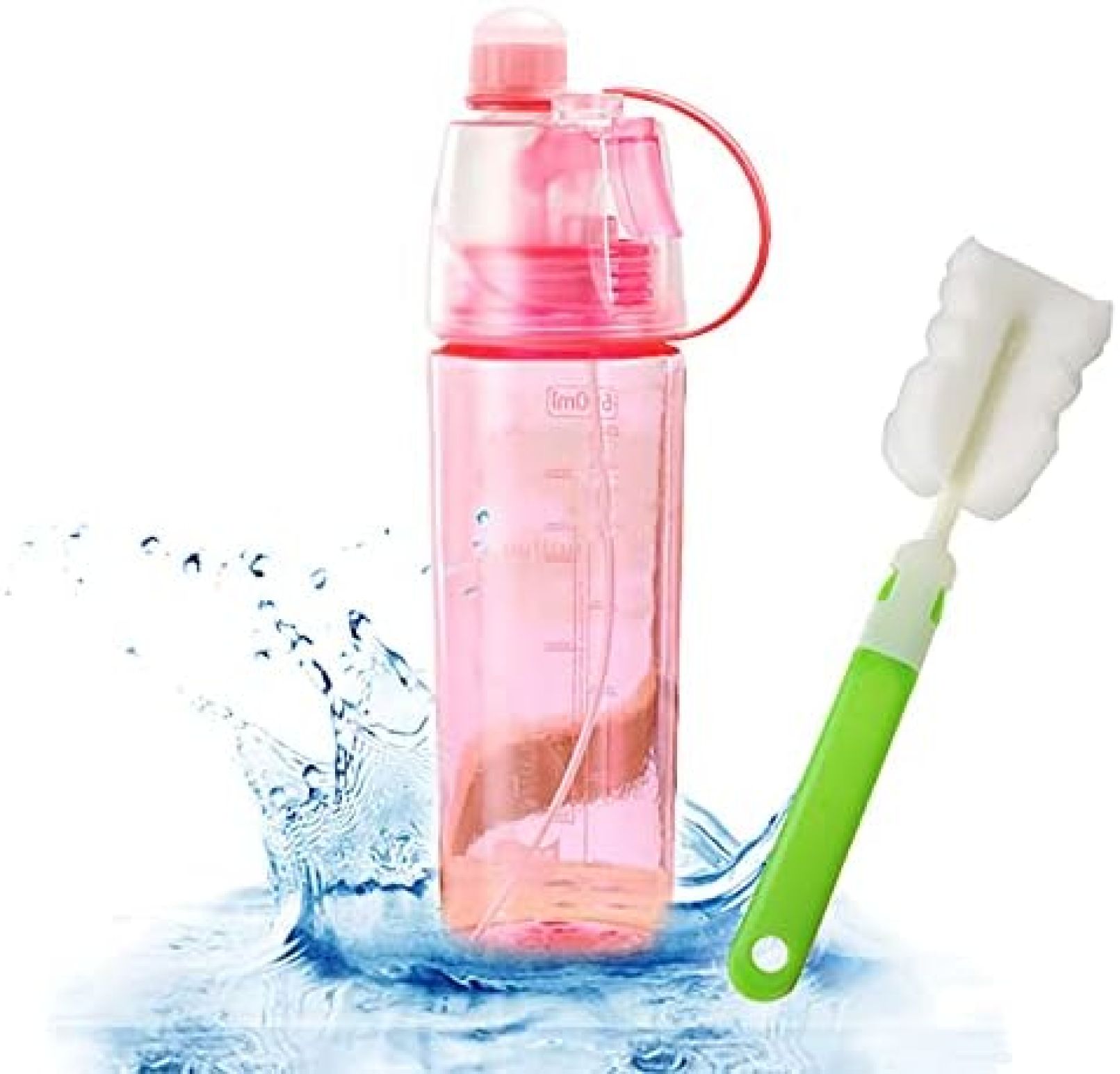 水筒 直飲み スポーツ ボトル 400ml ストロー ボトル ミスト 飲用ウォーターボトル 漏れ防止 BPAフリー..