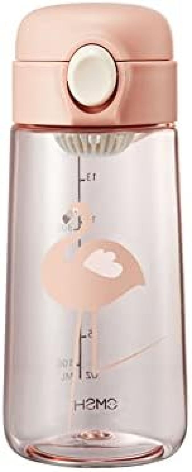 水筒 子供 ウォーターボトル 直飲み 450ml ミニ水筒 茶漉し ワンタッチ 目盛り 運動用 ジム 透明 自転車用 サイクリング(3)