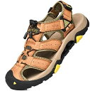 登山サンダル 夏靴 メンズ トレッキングサンダル ビーサン ビーチサンダル スポーツサンダル 本革 レザー 革靴 メッシュ 透かし
