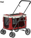 購入15%-30%OFF ペットカート 犬 2匹 バギー ベビーカー 子犬猫 小型犬 猫 多頭 犬のベビーカー カート 4輪 軽量コンパクト 折りたたみ 組み立...