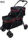 購入15%-30%OFF ペットカート 2層 ペットベビーカー 犬用ベビーカー、小型中型犬用犬用ベビーカー、大型ベビーカー拡大および拡大犬用ベビーカー小型犬猫用...