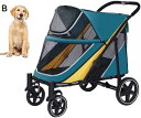 購入15%-30%OFF ペットカート 中型犬用 犬用ベビーカー 簡単に折りたためるデュアルエントリードッグワゴン - ワンフットブレーキ - 大型通気性メッシ...