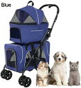 トラベルキャリア ダブル犬用ベビーカー ペット用ベビーカー、ペットギア 4輪ペット用犬用ベビーカー ベビーカー 犬や猫用の軽量ペット用ベビーカー、ツインまたは複数に最適
