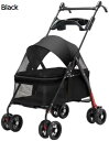 購入15%-30%OFF ペットベビーカー ペットカート ベビーカー バギー 犬 猫 多頭 お出かけ用 小型手押しカート 子犬用ベビーカー 犬用散歩カート 小型...