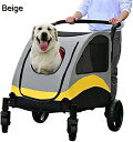 購入15%-30%OFF ペットカート ベビーカー バギー 犬 猫 多頭 折りたたみ式 犬 カート/ペットバギー 360°回転可能 後輪ブレーキ付き 多機能 軽...