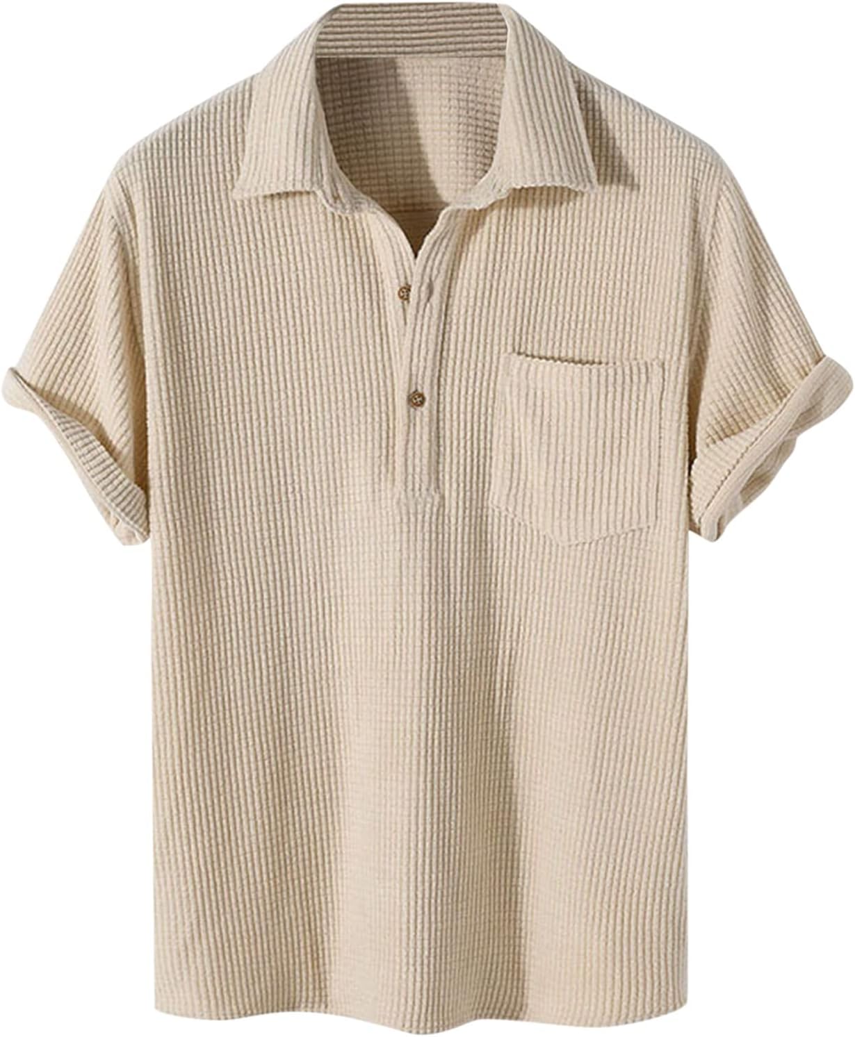 ユニクロ の ポロシャツ メンズブラウスソリッドシャツカジュアルブラウススリーブターンダウンショートチェック柄カラーメンズポロシャツ ポロ メンズ ポロシャツ