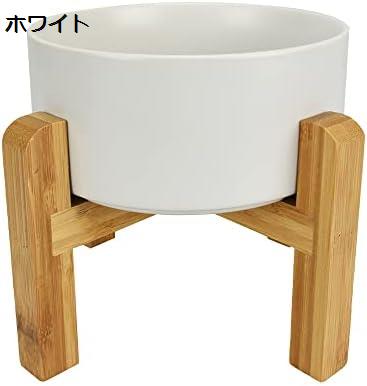 購入15％-30%OFF フードボウル 陶器製 850ml スタンド付属 高さ出し 食べやすい 犬＆猫両用 取り外し可能 洗える 20cm×15cm×20cm ホワイト