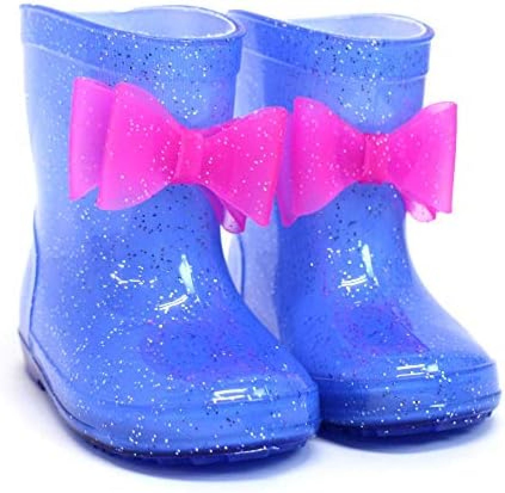 キラキラ リボン付きレインシューズ レインブーツ 長靴 女の子 キッズ