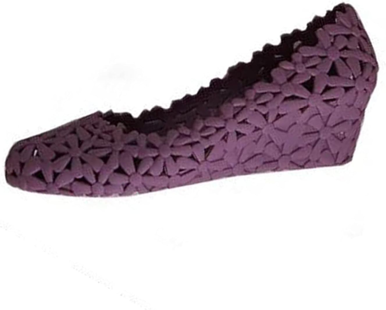 パンプス ラバー PVC素材 梅雨 夏 花 柄 フラワー ウェッジソール レインシューズ 晴雨兼用 レディース..