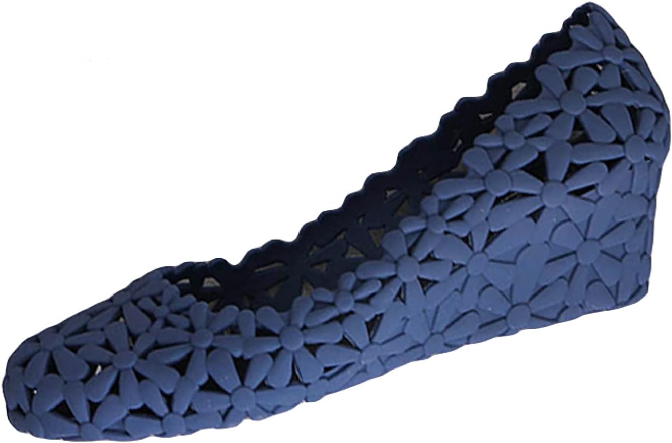 パンプス ラバー PVC素材 梅雨 夏 花 柄 フラワー ウェッジソール レインシューズ 晴雨兼用 レディース..