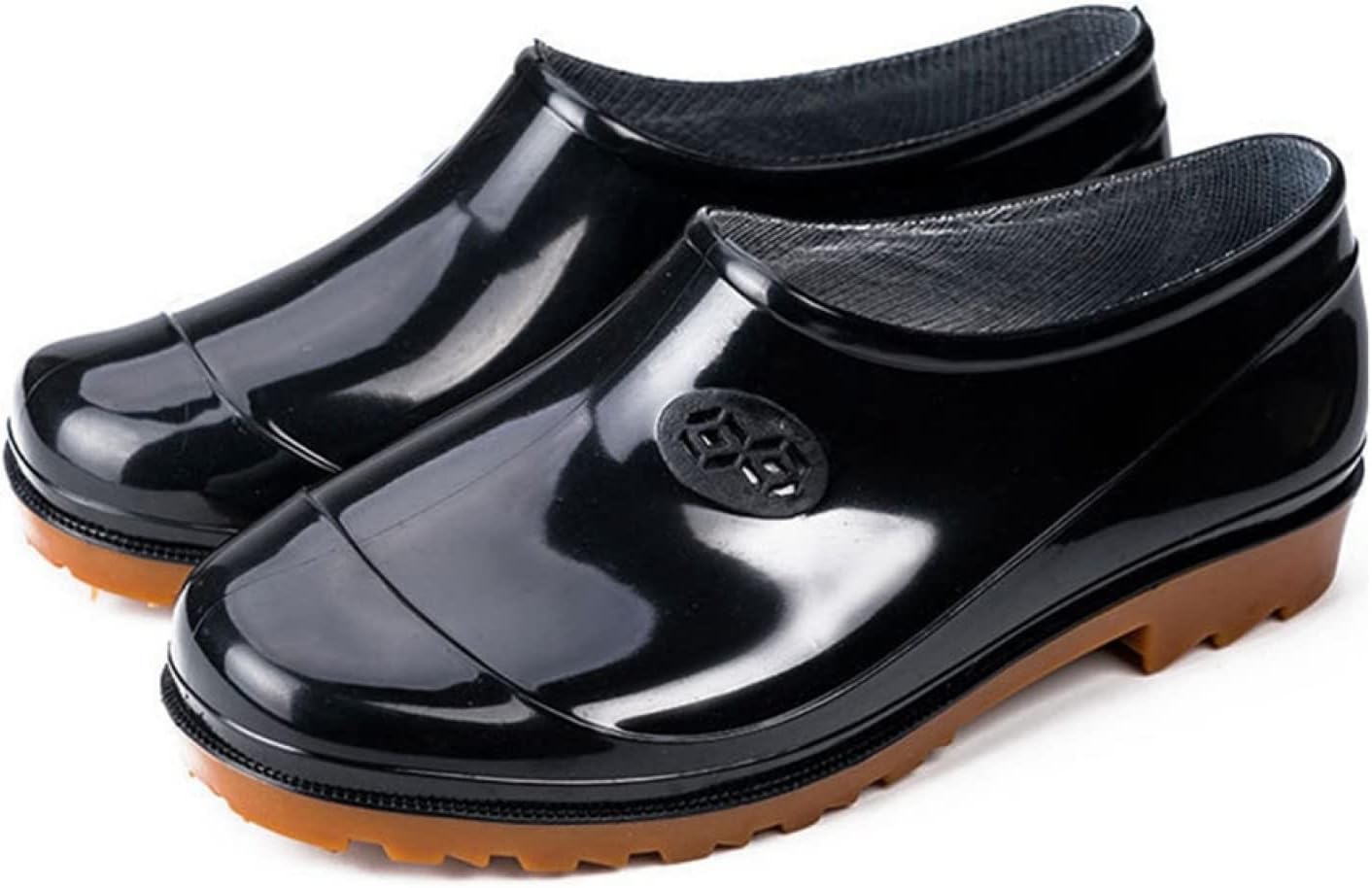 おしゃれ レインシューズ メンズ ビジネス 防水 スニーカー 幅広 黒 ブラック ショート レインブーツ ..